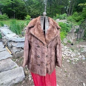 Luxurious Brown Caramel Blond mink Fur Coat